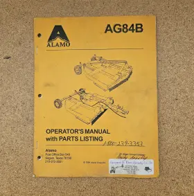 AG84B ALAMO Rotary Mower Cutter Operator Manual