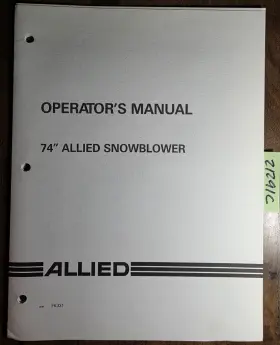 FK331 ALLIED Buhler Snowblower Snow Blower Operator Manual
