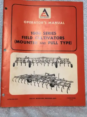 570786 ALLIS-CHALMERS Field Cultivator Operators Manual