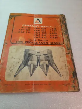 574010 ALLIS CHALMERS Operators Manual Corn Heads