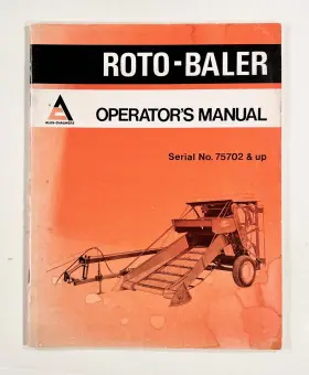 57502 ALLIS-CHALMERS Roto Baler Operators Manual Hay Baling