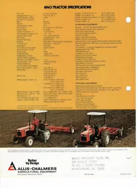 6140 ALLIS-CHALMERS Wd Fwd Tractor Brochure Literature #2