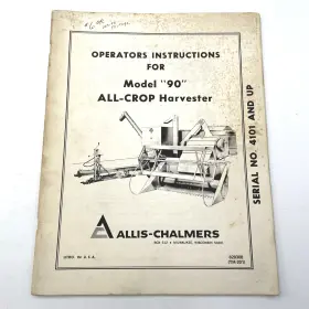 828308 ALLIS-CHALMERS Operators Owners Manual Crop Harvester