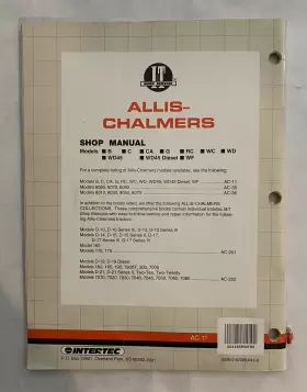 AC-11 ALLIS-CHALMERS Tractor Service Repair Manual Book #2