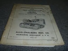 HD16D ALLIS CHALMERS Tractor Service Operator Manual Xz