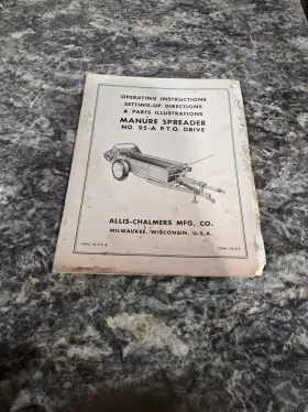 NO.95-A ALLIS-CHALMERS Drive Manure Spreader Operating Manual