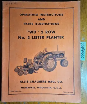TM-103A ALLIS-CHALMERS Wd Row Lister Planter Owners Operators