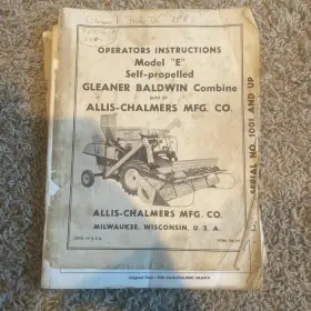 TM-297 ALLIS-CHALMERS Operator Instruction Gleaner Baldwin
