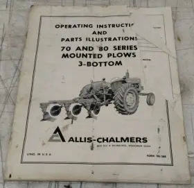 TM-388 ALLIS-CHALMERS Plows Bottom Operating Manual