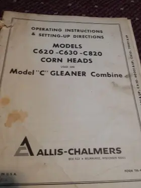 TM-416 ALLIS-CHALMERS Tractor Gleaner Combine Corn Heads