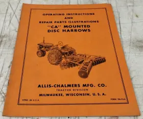TM-73A ALLIS-CHALMERS Disc Harrows Operating Repair