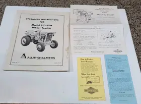 TM394 ALLIS-CHALMERS Big Wheel Tractor Operator Manual Briggs