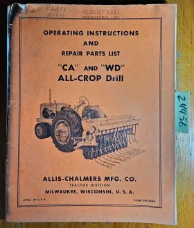 TPL-249A ALLIS-CHALMERS Wd Crop Drill Operator Manual
