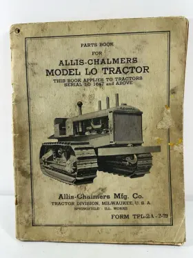 TPL-2A ALLIS-CHALMERS Crawler Tractor Book Catalog Manual