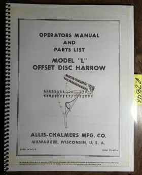 TPL-403A ALLIS-CHALMERS Offset Disc Harrow Operator Manual