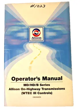 OM2995EN ALLISON Operators Manual Md Highway Transmission