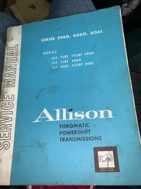 SA1110B ALLISON Clt Clbt Vclt Vclbt Transmission Service