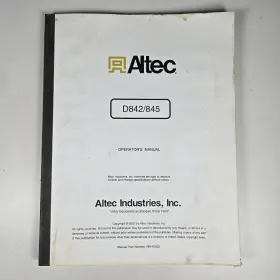 749-10002 ALTEC Digger Derrick Boom Lift User Operators