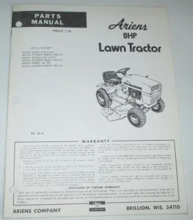 929002 ARIENS Gear Hydro Lawn Tractor Manual Catalog
