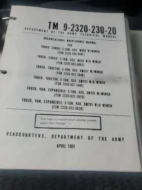 9-2320-230-34 ARMY Winch Cargo Tractor Manual Ford Engine
