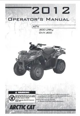 DVX300 ARTIC CAT Utility Dvx Service Repair Manual Operator #3