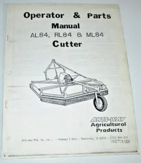 ML84 ARTS WAY Mower Cutter Operators Manual Catalog