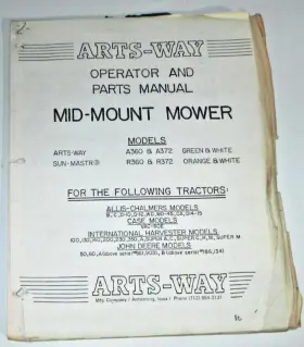R372 ARTS WAY Mount Mower Cutter Operators Manual Catalog