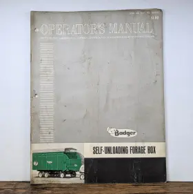 30853B BADGER Unloading Forage Box Operators Manual