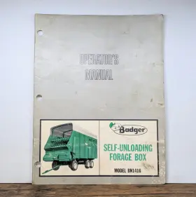 314246B92 BADGER Unloading Forage Box Operators Manual Issued