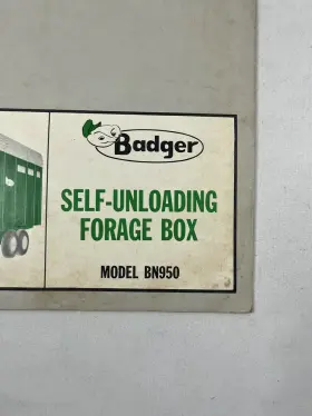 FM611 BADGER Farm Manual Forage Box Operators #3
