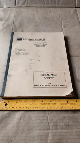 1020W BARBER-GREENE Manual Book Extendamat Screed