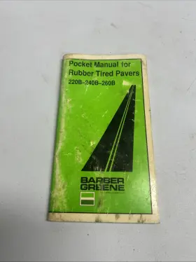 220B-240B-260B BARBER-GREENE Pocket Manual Rubber Tired