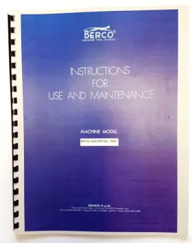 MAN-BERCORPYS1500-RPYSLIN BEAM Berco Rpys Grinder Manual