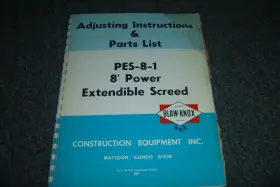 PES-8-1 BLAW-KNOX Power Extendible Screed Catalog Manual Xz