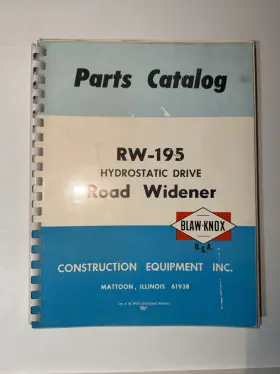 RW-195 BLAW-KNOX Road Widener Book Catalog Manual