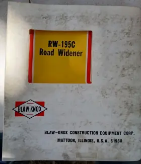 RW-195C BLAW-KNOX Road Widener Catalog