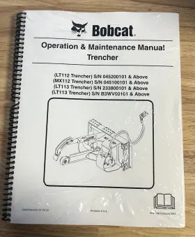 6902550ENUS BOBCAT Trencher Operation Manual
