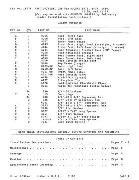 18038 BOLENS Frame Operator Instruction Top