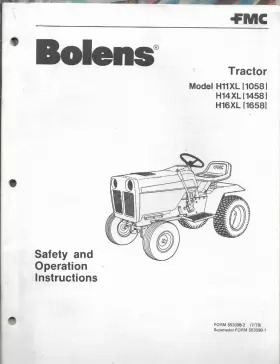 H16XL BOLENS Garden Lawn Tractor Operation
