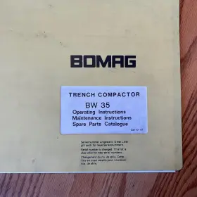 E35-5 BOMAG Trench Compactor Manual Book Catalog