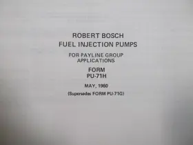 PU-71H BOSCH International Robert Fuel Injection Pumps Manual #2