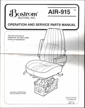 1107646-009 BOSTROM Seat Instruction Operation Service Manual