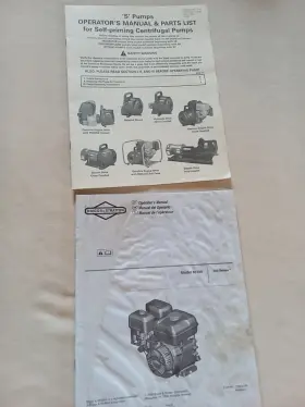 100200-130292 BRIGGS STRATTON Operating Miantenance Pump