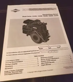133200 BRIGGS STRATTON Engine Manual