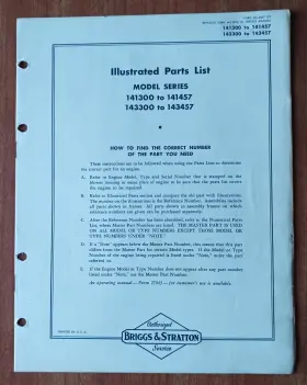 143457 BRIGGS STRATTON Illustrated