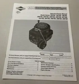 197700 BRIGGS STRATTON Operator Manual