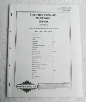 381400 BRIGGS STRATTON Engines Illustrated Manual