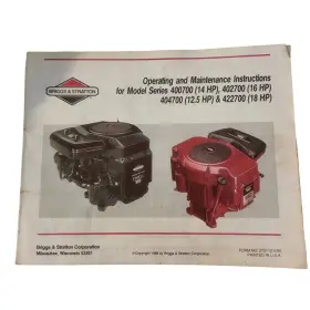 422700 BRIGGS STRATTON Engine Operating