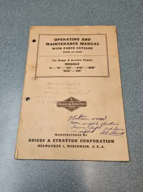 9B-9FB-9R6-9R6D BRIGGS STRATTON Manual