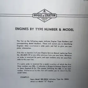 MS-4029-104 BRIGGS STRATTON Engines Manual